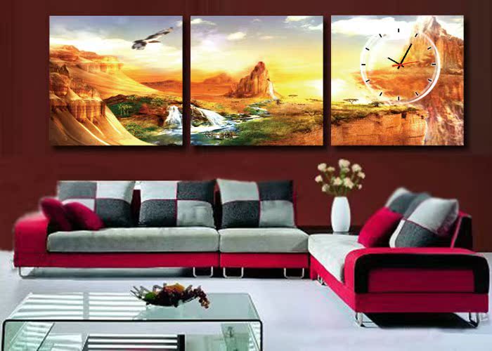 超清晰彩色十字绣重绘图纸/源文件 三联画 金碧辉煌