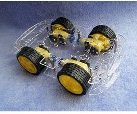 智能小车底盘 4驱动/动力实足 带码盘/测速 ZK-4WD 255*155