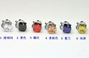 8MM方锆石无耳洞耳夹/众明星款不需打耳洞可带耳环/耳扣[4076]