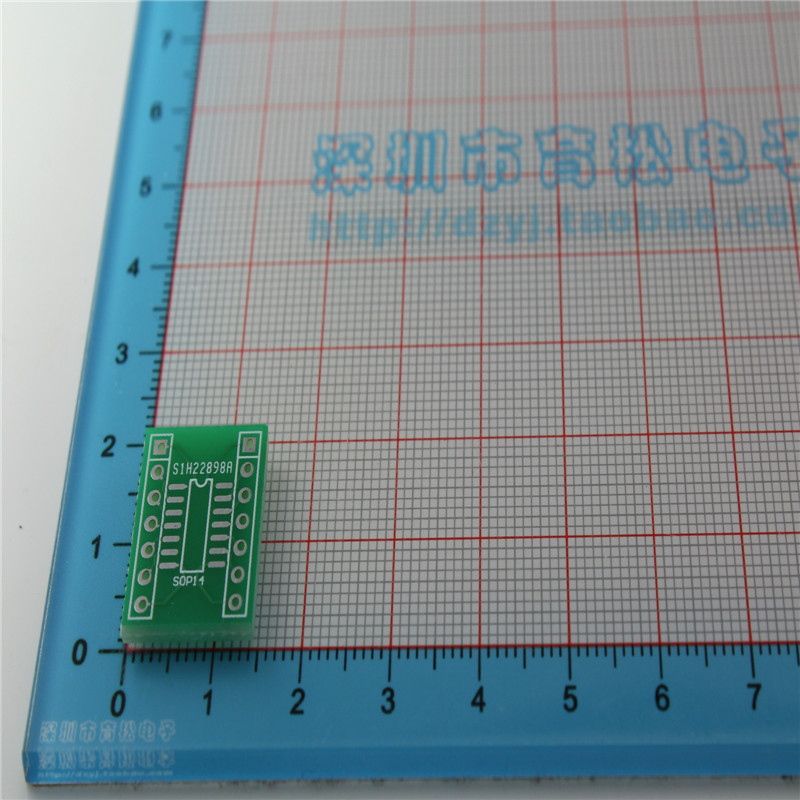 5个注意1.27 SOP14转DIP14转接板转换板镀锡贴片1.27间距