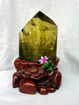 晶山角巴西天然黄水晶柱 摆件 总高22*12*8cm2.6KG