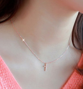 欧比雅韩国明星十字架锁骨项链