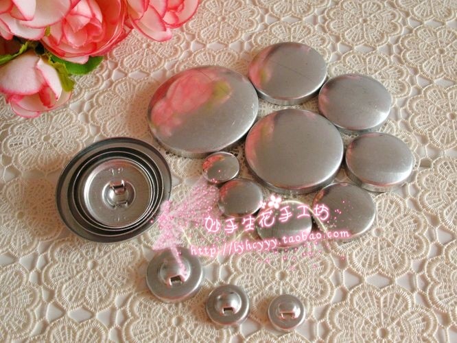 手工布艺DIY拼布材料全铝包扣 裸扣 胚扣20#~80# 马卡龙包 送教程,居家布艺,纽扣,淘宝优惠券,粉丝福利购,淘宝优惠卷