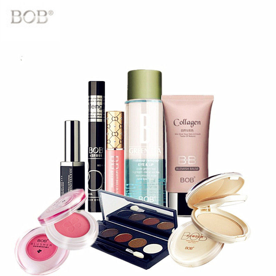 bob彩妆8套装全套组合眼影睫毛膏眼线液卸妆油bb霜唇彩粉饼腮红初