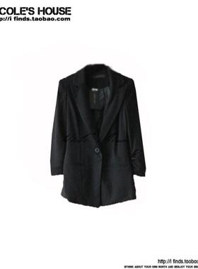 Z a褶皱七分袖 修身 中长 小西装