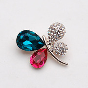 Smiling Korean Crystal rhinestone Butterfly brooch women fancy brooch pin clasp Korea jewelry 357399