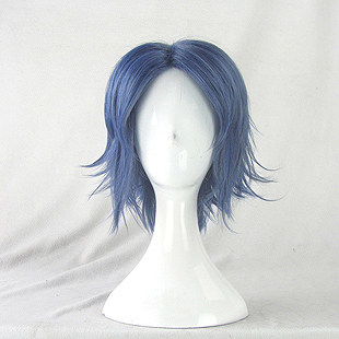 cosplay假发网球王子 幸村精市 蓝黑色混色蓝色反翘收脸 短发假毛