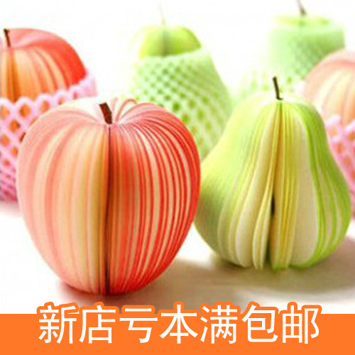 可爱创意文具 日韩国水果便签本柠檬苹果便利贴小学生奖品 满包邮