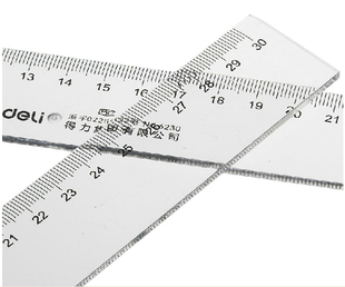 绘图制图工具 学生用品 得力30cm厘米塑料直尺6230 透明文具尺子