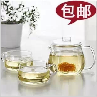 特价包邮透明耐热玻璃茶具玻璃茶壶杯套装 小企鹅壶套花茶壶正品