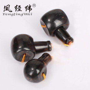 黑牦牛角藏式佛头三通佛塔12-30mm/DIY菩提佛珠佩件