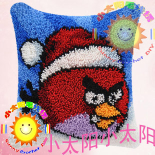 段段绣/毛线绣/绒绣/钩针绣/抱枕/靠枕 愤怒的小鸟-圣诞(2件包邮