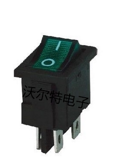 船型开关 翘板开关 KCD1-104/N 四脚两档带灯 红色/绿色