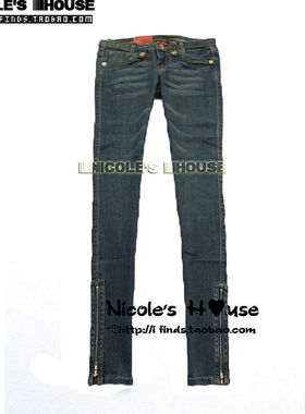 原D 弹力 侧拉链 牛仔裤