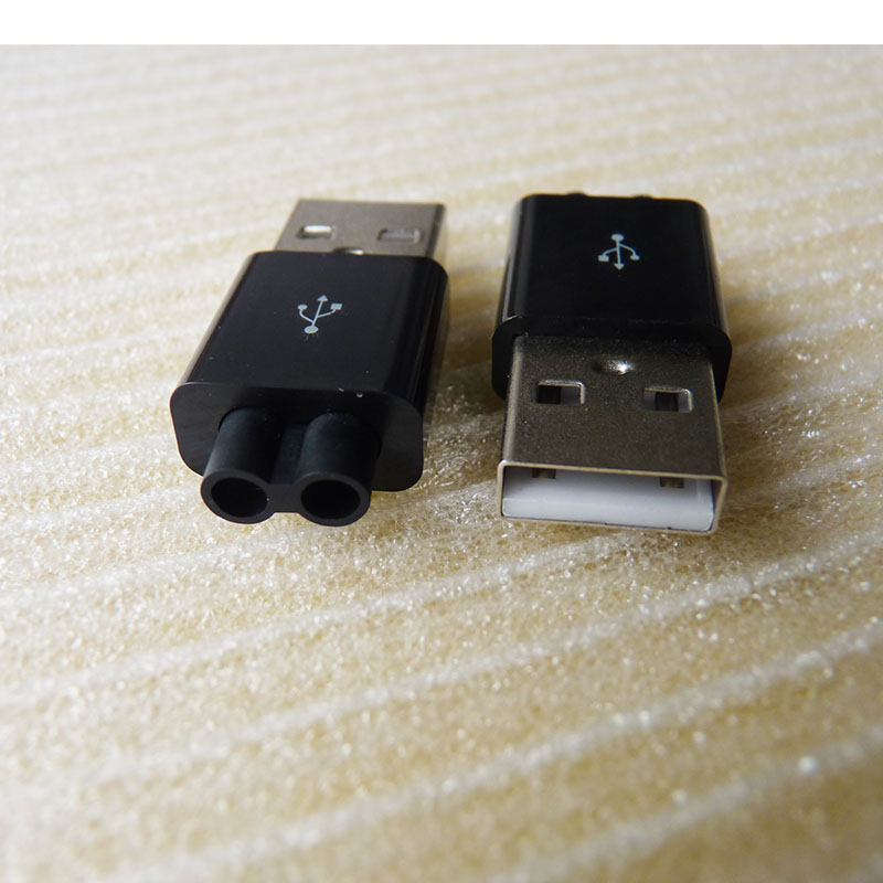 USB公头 苹果款式 USB插头 焊线式 DIY 三件套 双管输出 DIYusb公