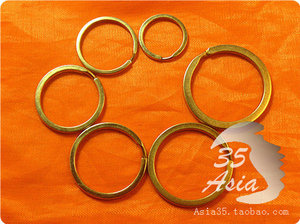 黄铜钥匙圈纯铜钥匙扣扁平圈汽车钥匙扣 手工DIY箱包皮具配件