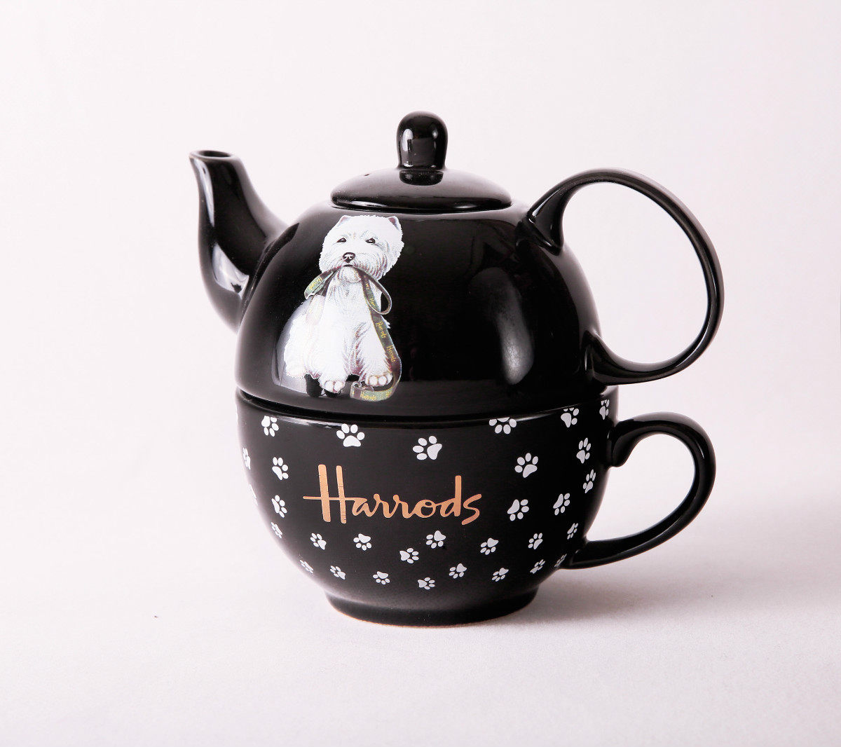 英国哈罗斯Harrods礼物西高地复古花茶陶瓷茶壶茶杯咖啡杯水壶熊