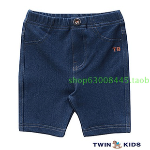 小木马TWINKIDS专柜正品 B0P02清仓 T4M 婴童夏高弹针织牛仔5分短裤