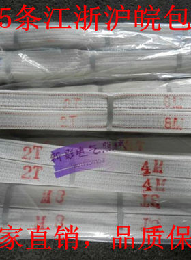 5 6 8 10吨白色扁平尼龙起重吊装带聚酯纤维双扣眼吊带起重工具2-