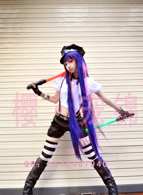 樱·宠锦 吊带袜天使 S妹 stocking 白衬衫黑短裤 cos服