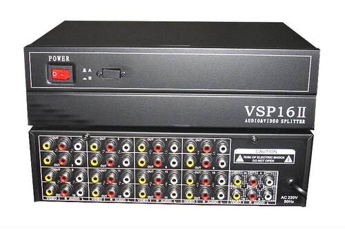 仝丽VSP16(2)音视频分配器2进16出 VSP16II VSP16-2 2切16 莲花头