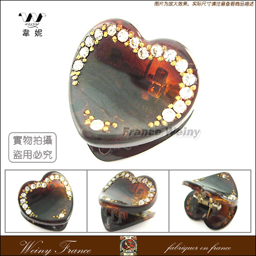 包邮!法国韦妮weiny迷你爱心镶水钻小发抓/留海抓夹D1043◆3色选