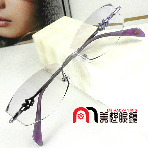 上海无框切边镶钻近视眼镜