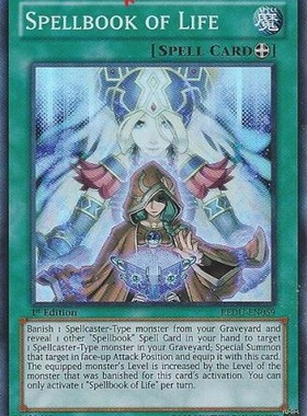 游戏王 美版 正版 - 死灵之魔导书 Spellbook of Life/面闪/REDU