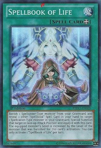 游戏王 美版 正版 - 死灵之魔导书 Spellbook of Life/面闪/REDU