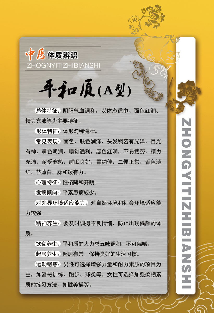 661海报印制展板喷绘写真贴纸13中医药文化平和质体质辩识