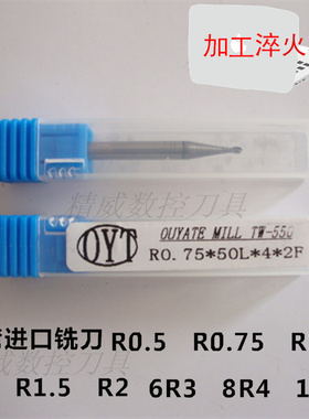 OYT台湾进口钨钢新立铣刀R0.5 0.75 1 1.5 2 6/8/10精雕机淬火料