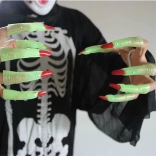 万圣节化妆舞会道具厉鬼僵尸巫婆指甲套 吸血鬼夜光手指套