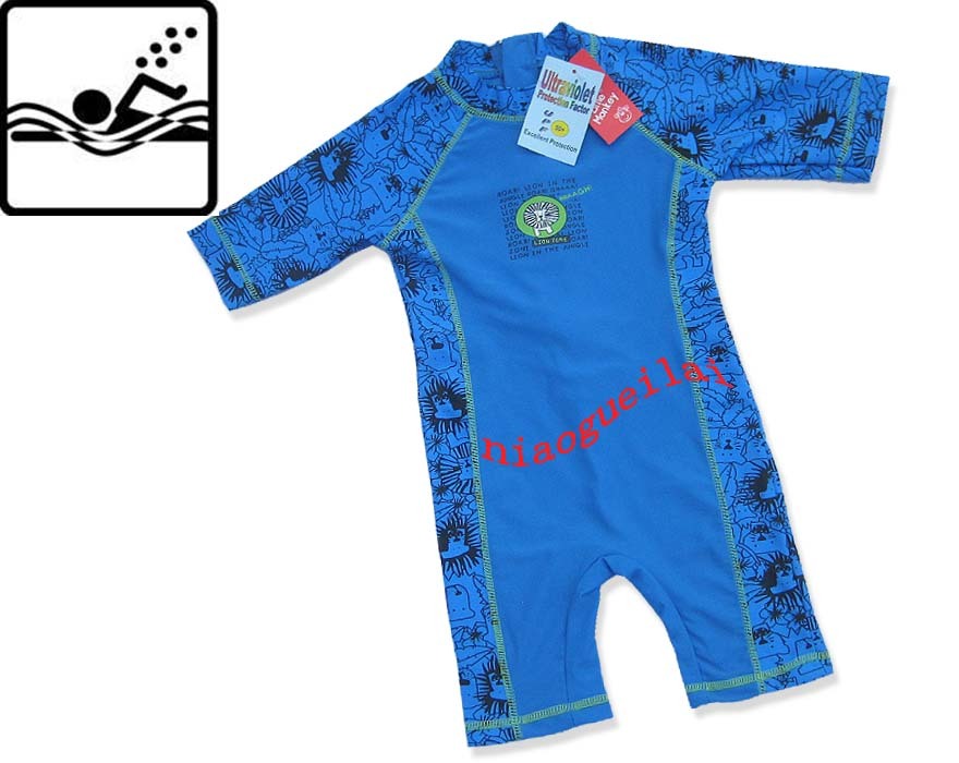 儿童连体防晒保暖游泳衣