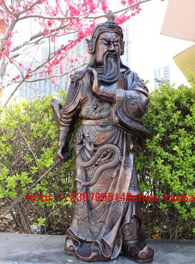 关公黄铜鎏金摆件武财神