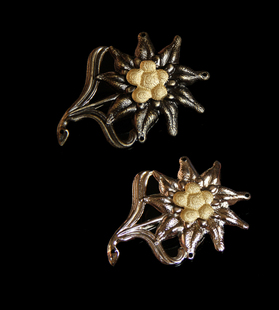 德国金属徽章 德国雪绒花金属帽徽 山地步兵帽徽 纯铜