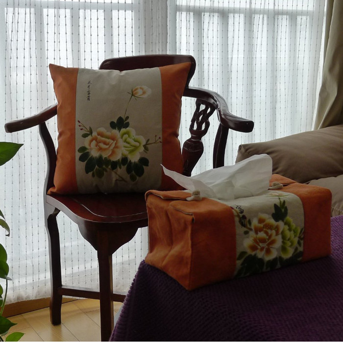 手绘高档靠垫抱枕水墨画靠背圆方靠枕沙发靠包办公室高端汽车靠包|ruв категории домашний ткань, подушка/подушка - от Buy2taobao.com для оказания профессиональной услуги покупки агента Taobao
