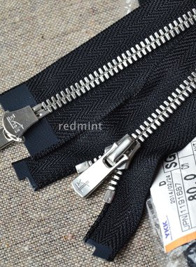 玉米牙5#YKK拉链白铜双头开尾Excella羊绒皮毛高档外套门襟黑580