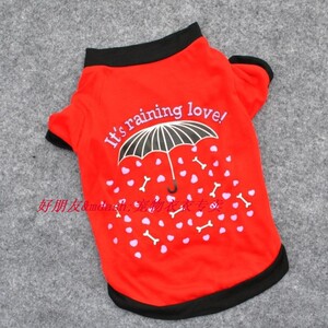双11包邮【好朋友】  宠物衣服批发 夏季透气薄棉背心t恤  爱心雨