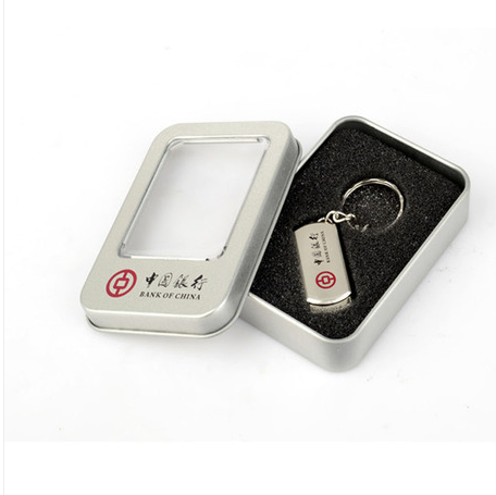 公司定制金属USB 印LOGO品牌旋转钥匙扣环32G足量质量好小胖子U盘