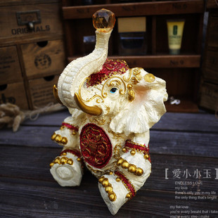 白象王 无暇宝钻 东南亚工艺品家居饰品结婚礼物时尚 创意摆件