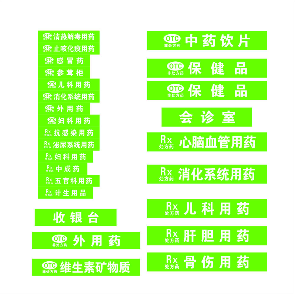 569海报印制海报展板素材404药房药店分类分区海报