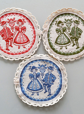 2023菲诗曼尔小麻人布艺圆形隔热垫杯垫餐桌垫防滑花盆垫可装饰