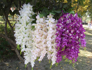 泰国吊兰仿真花垂花绢花婚庆道具婚礼装饰花居家装饰花串花洋兰花