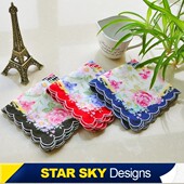 星曌 夏日轻薄透气擦汗吸水女士手帕月牙边进口面料棉手绢 韩版