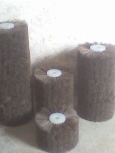 马尾毛刷轮 马毛毛刷辊 空心毛刷辊 猪鬃毛刷辊 厂家直销