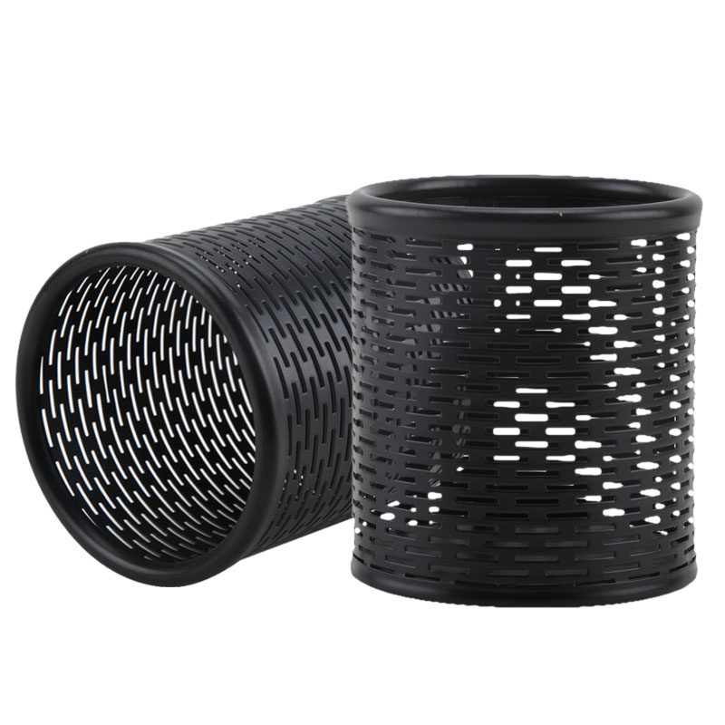 广博笔筒大号圆形金属网状笔插桌上文具用品储物盒学生5924笔座