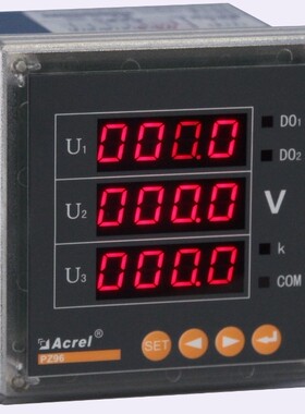 安科瑞PZ96-AV3/C 数码管 交流三相电压表 RS485