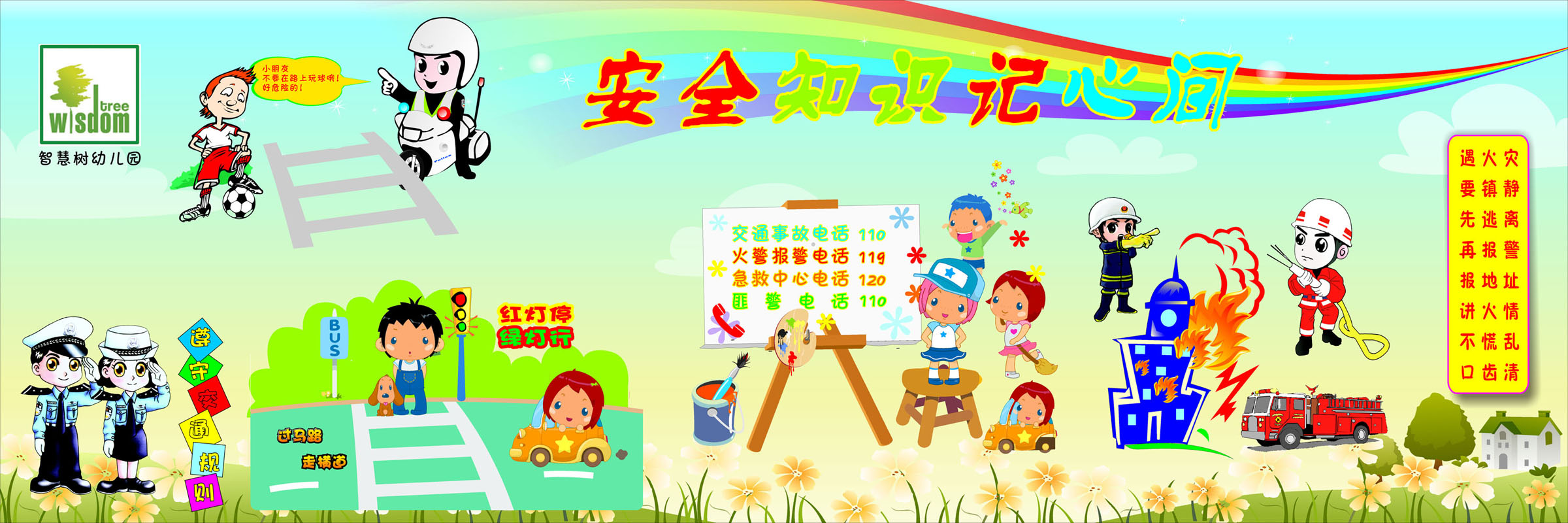 646海报印制海报展板素材521幼儿园安全教育知识语宣传画