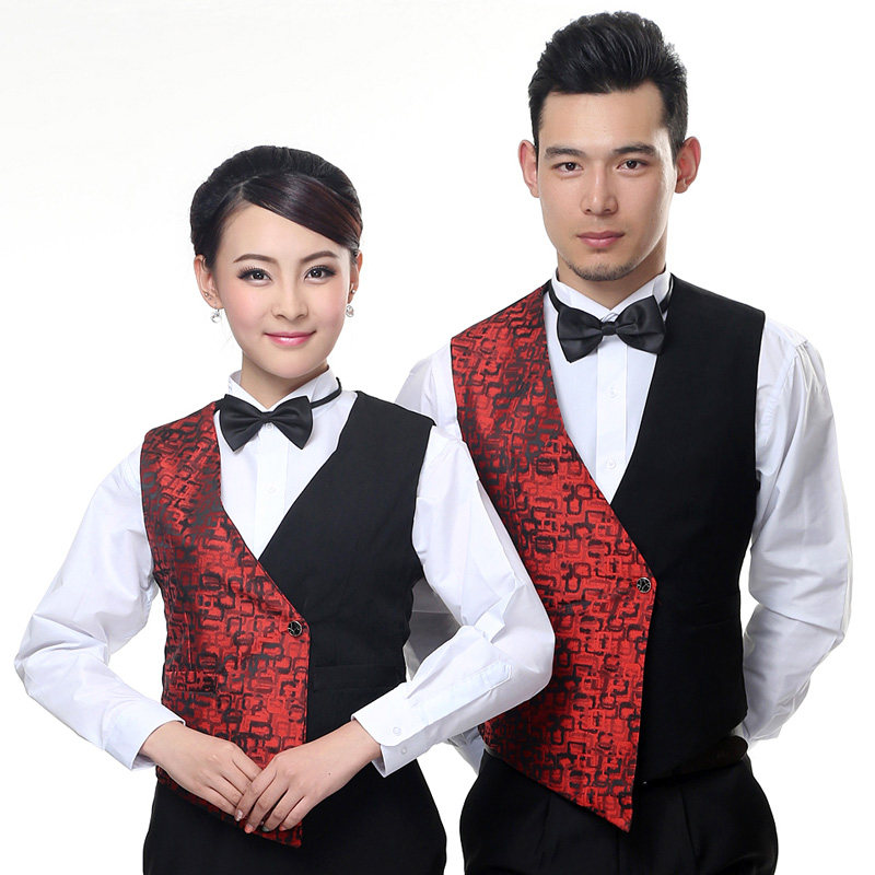 ktv服务员工作服夏装 经理马甲制服 西餐厅酒店前台服务生工作服
