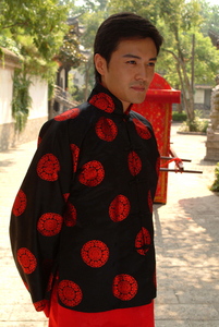 男士唐装 新郎装 长袍马褂 中式敬酒服 长袖长款 量身定制 织锦缎